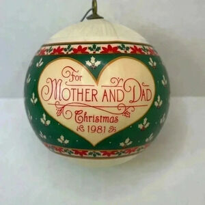 Unbreakable Satin Ornament For Mother and Dad 1981